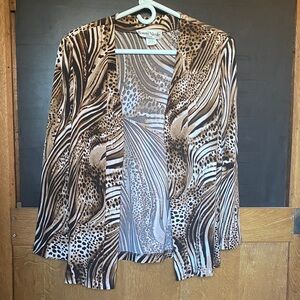 Abstract Cheetah/Zebra Patterned Cardigan